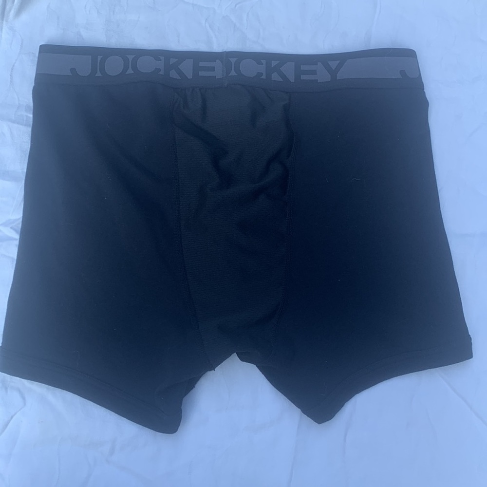 JOCKEY SPORT COTTON MEN'S BOXER BRIEFS BLACK SIZE M (32/34) - Picture 7 of 8
